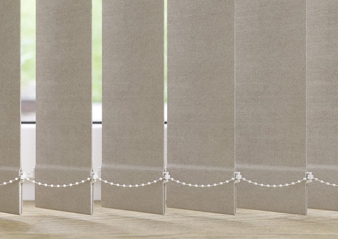 Flori Faux Suede (Blackout), Latte - Vertical Blind Slats - Image 3